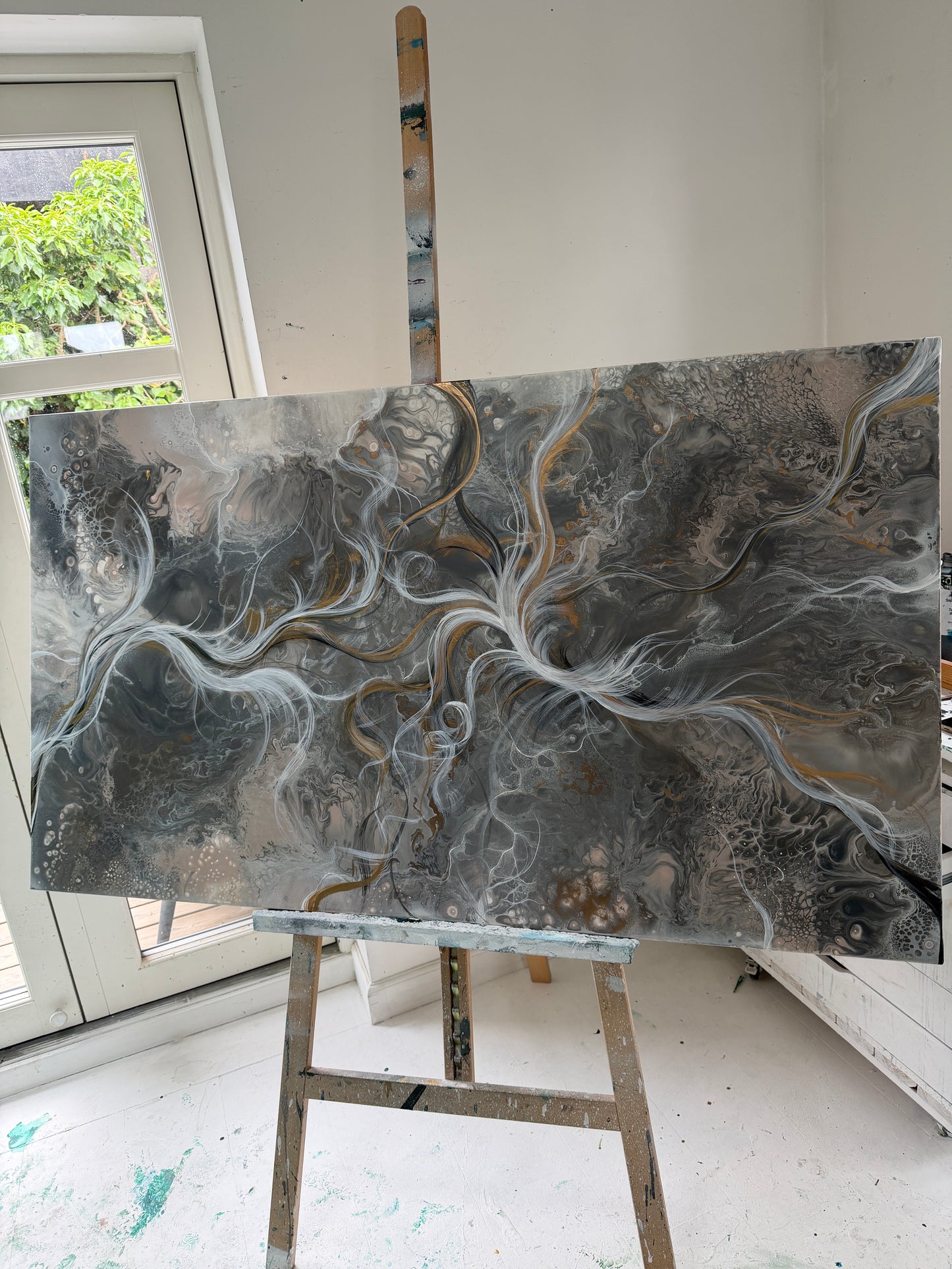 Silver Storm – Originalt maleri, 80×140