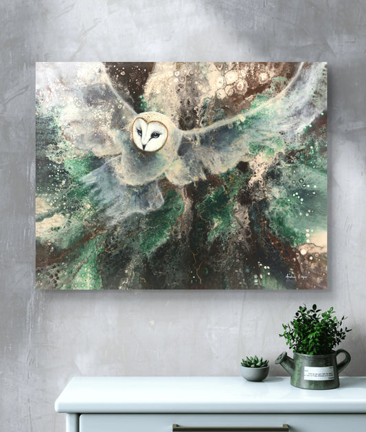 Sneugle – 55x70 cm lærredsprint