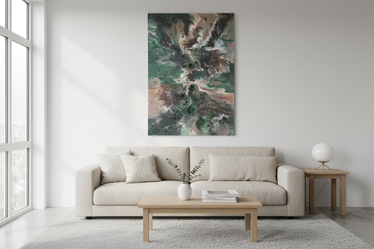 Emerald Storm – Originalt maleri, 100×140 cm