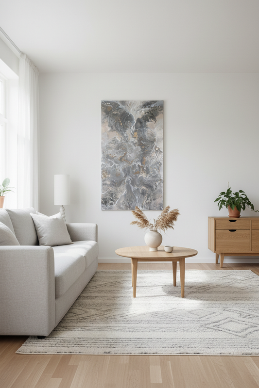 Silver Storm – Originalt maleri, 80×140