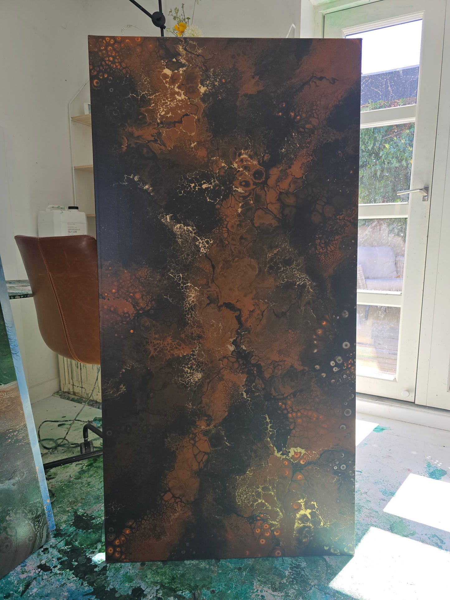 Ember & Earth – Originalt maleri, 80×140 cm
