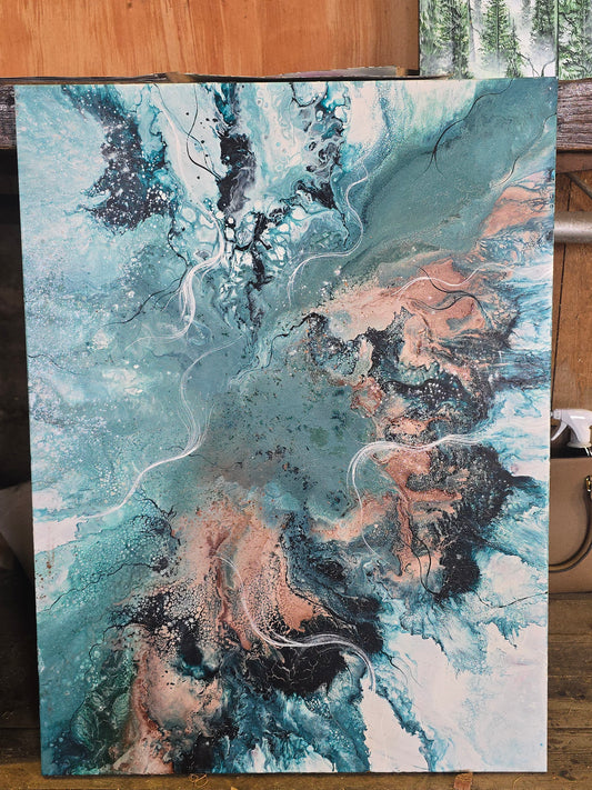 Ocean Flow – Originalt maleri, 60×80 cm