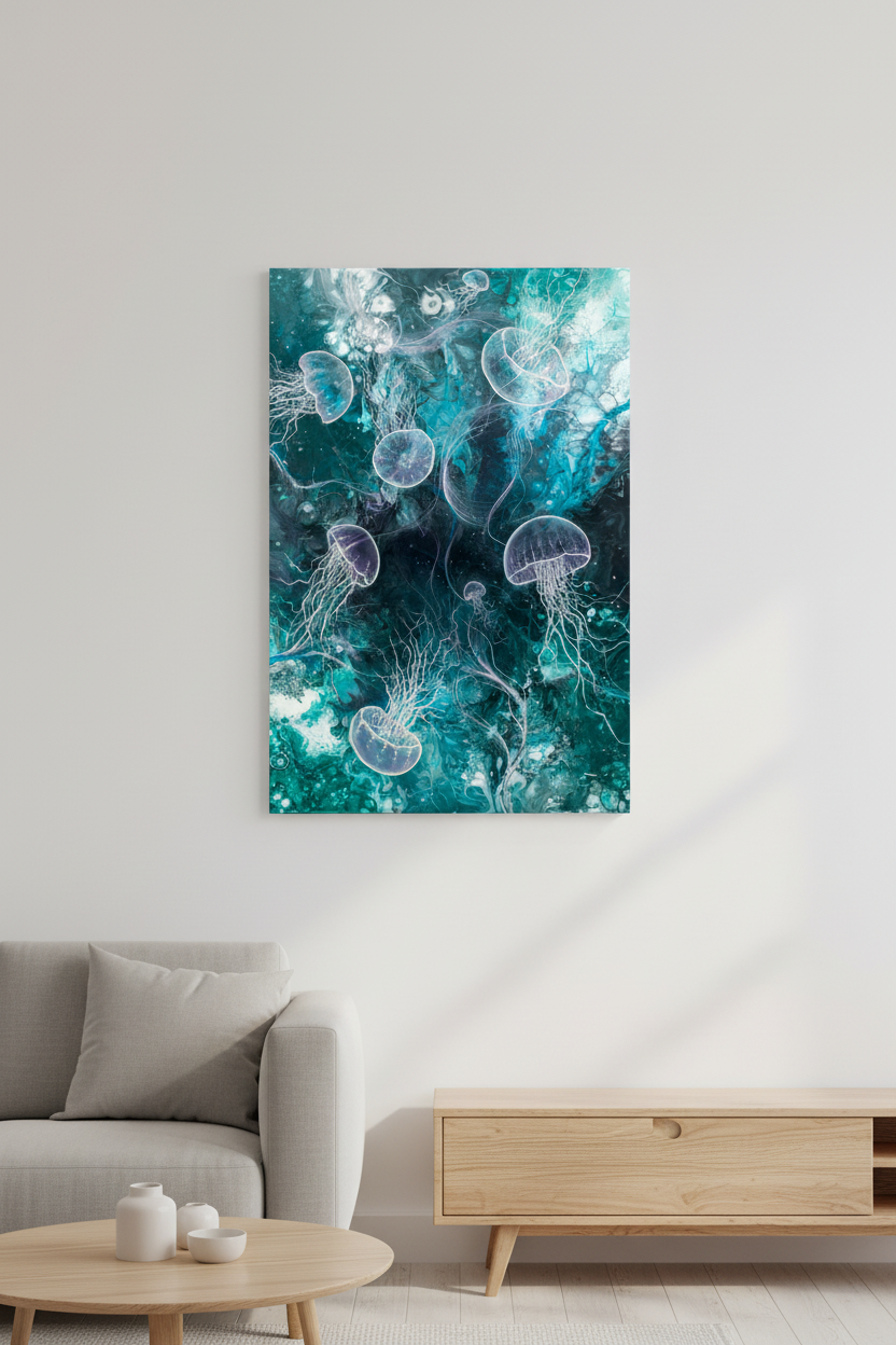 Jellyfish Dance i skandinavisk stue – portrait