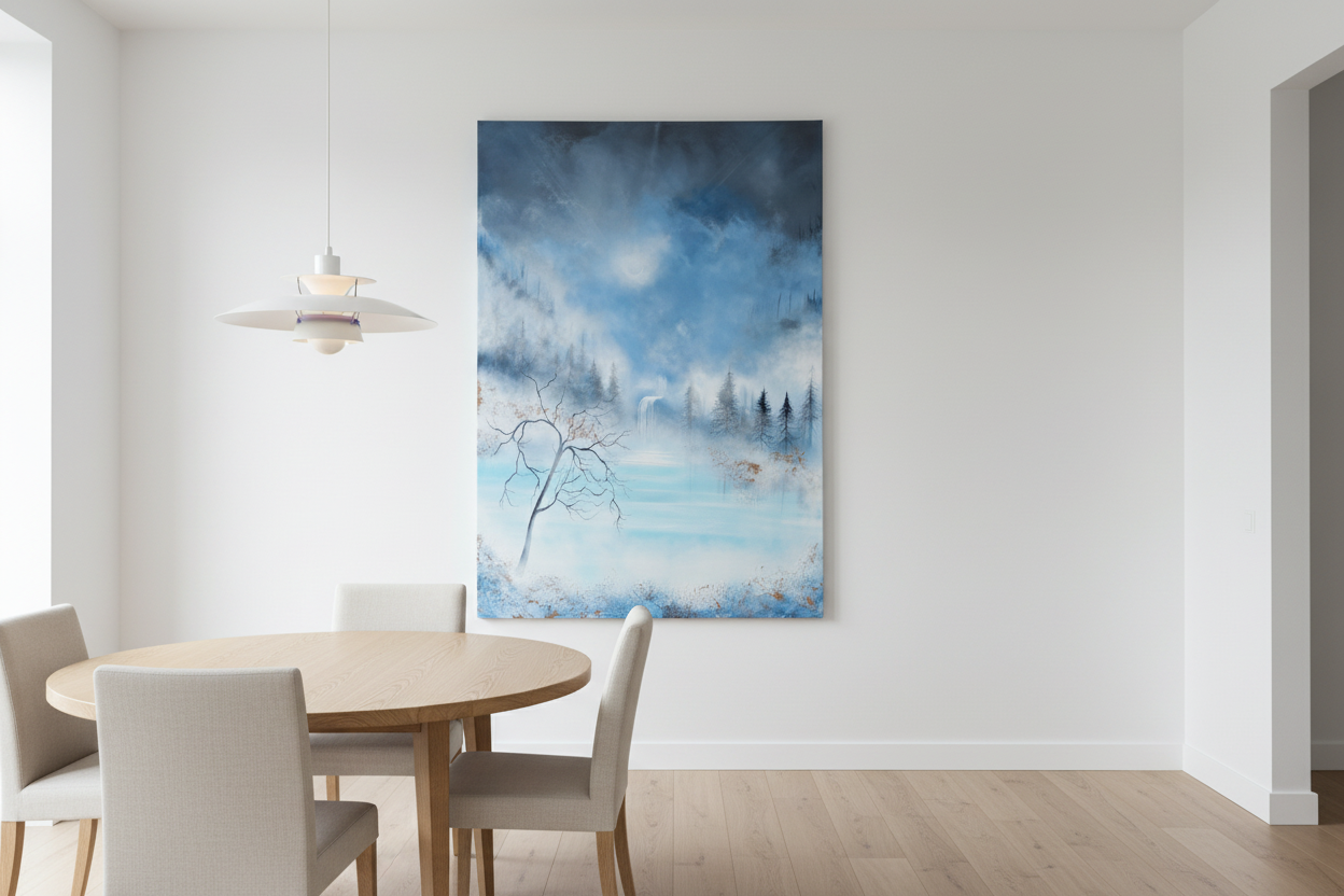 Misty Highlands – Originalt maleri, 100×140 cm
