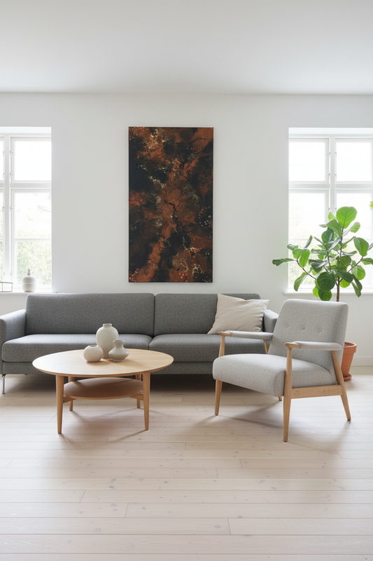 Ember & Earth i skandinavisk stue – portrait