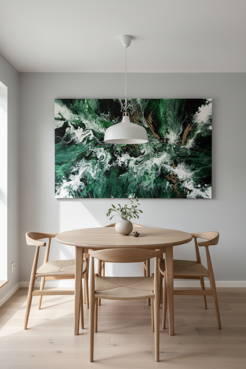 Emerald Surge – Originalt maleri, 100×150 cm