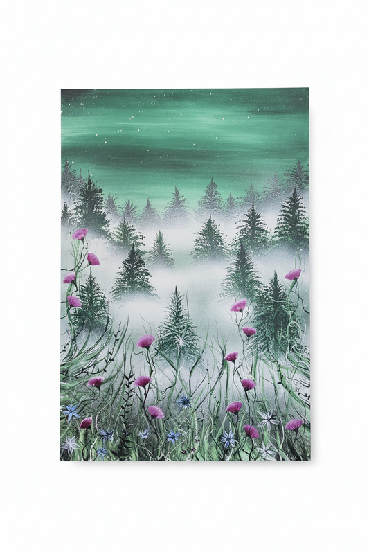 Misty Bloom – close-up på hvid baggrund