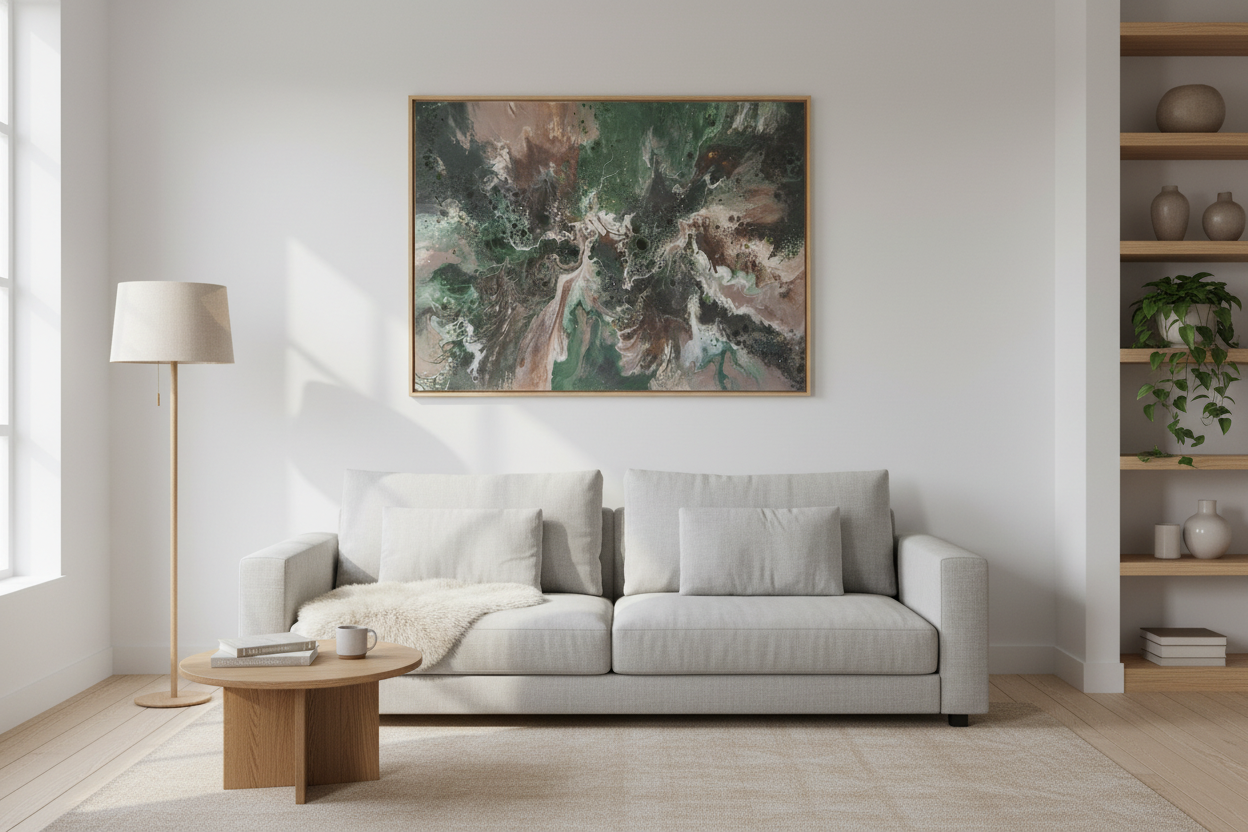 Emerald Storm – Originalt maleri, 100×140 cm