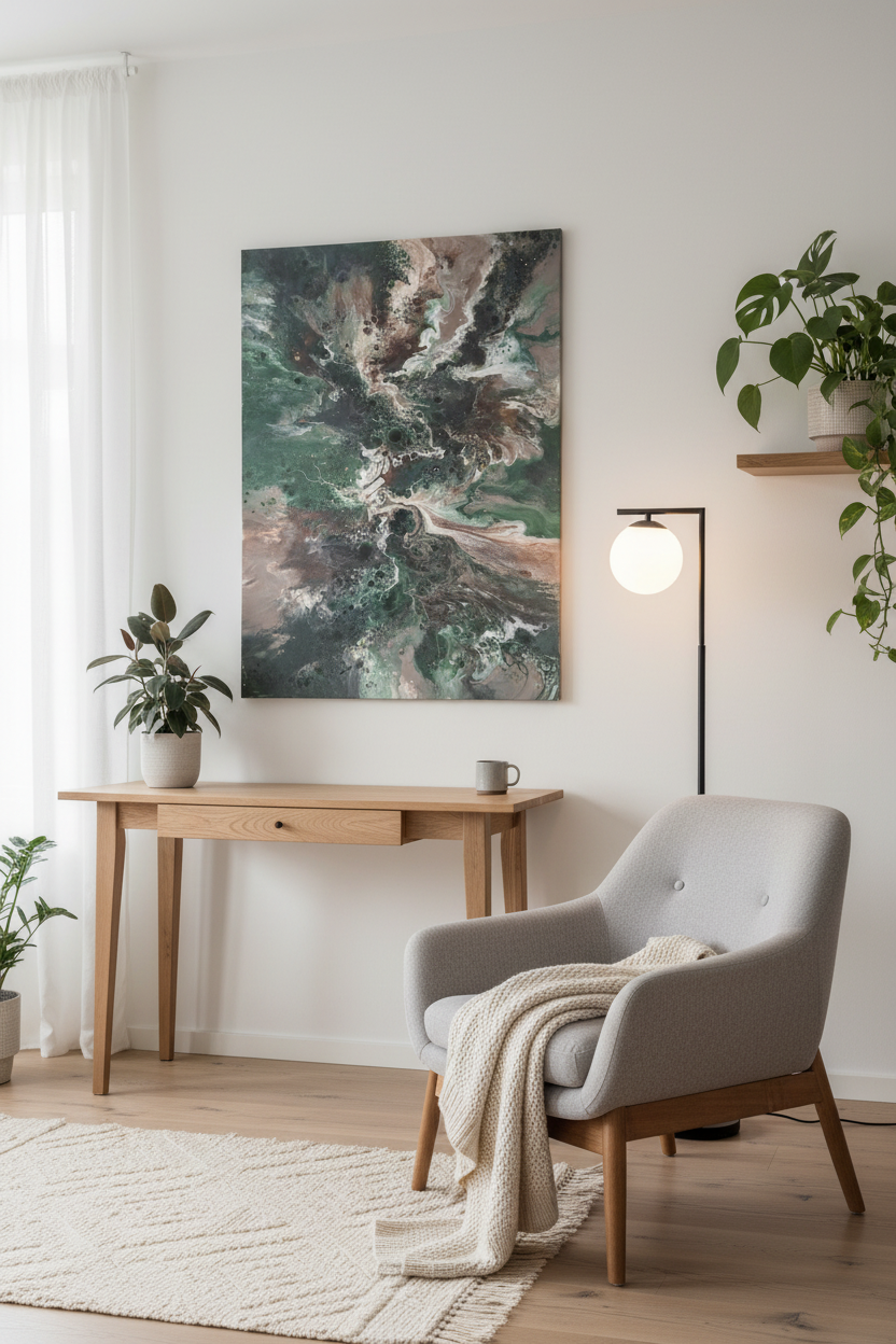 Emerald Storm – Originalt maleri, 100×140 cm