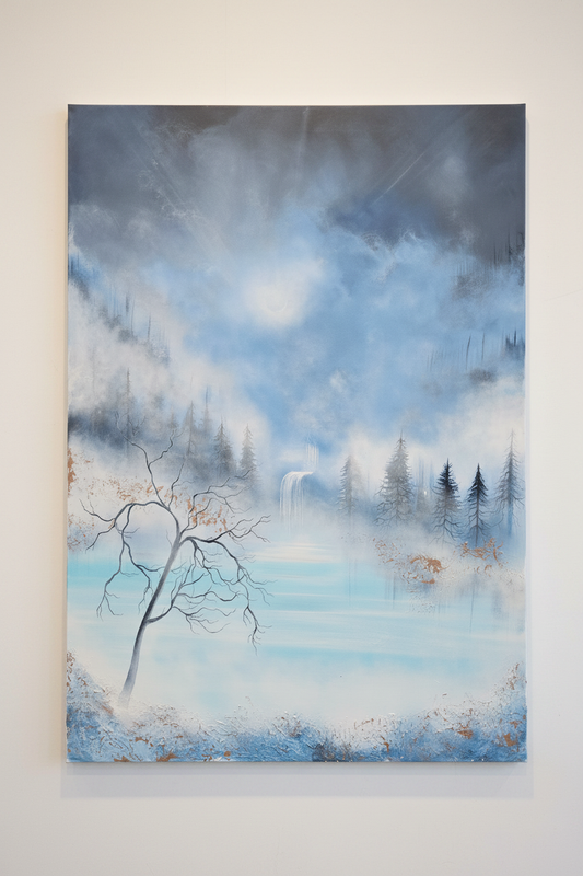 Misty Highlands – Originalt maleri, 100×140 cm