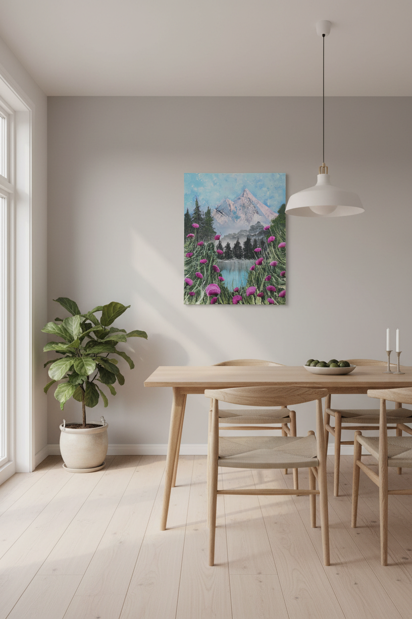 Alpine Bloom i skandinavisk spisestue – portrait