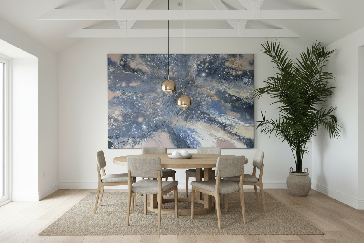 Celestial Drift – Originalt maleri, 140×220 cm