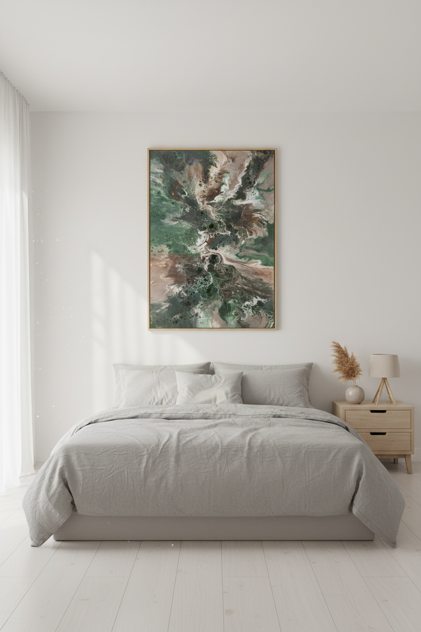 Emerald Storm – Originalt maleri, 100×140 cm