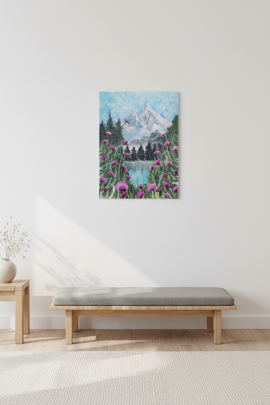 Alpine Bloom i skandinavisk stue – portrait