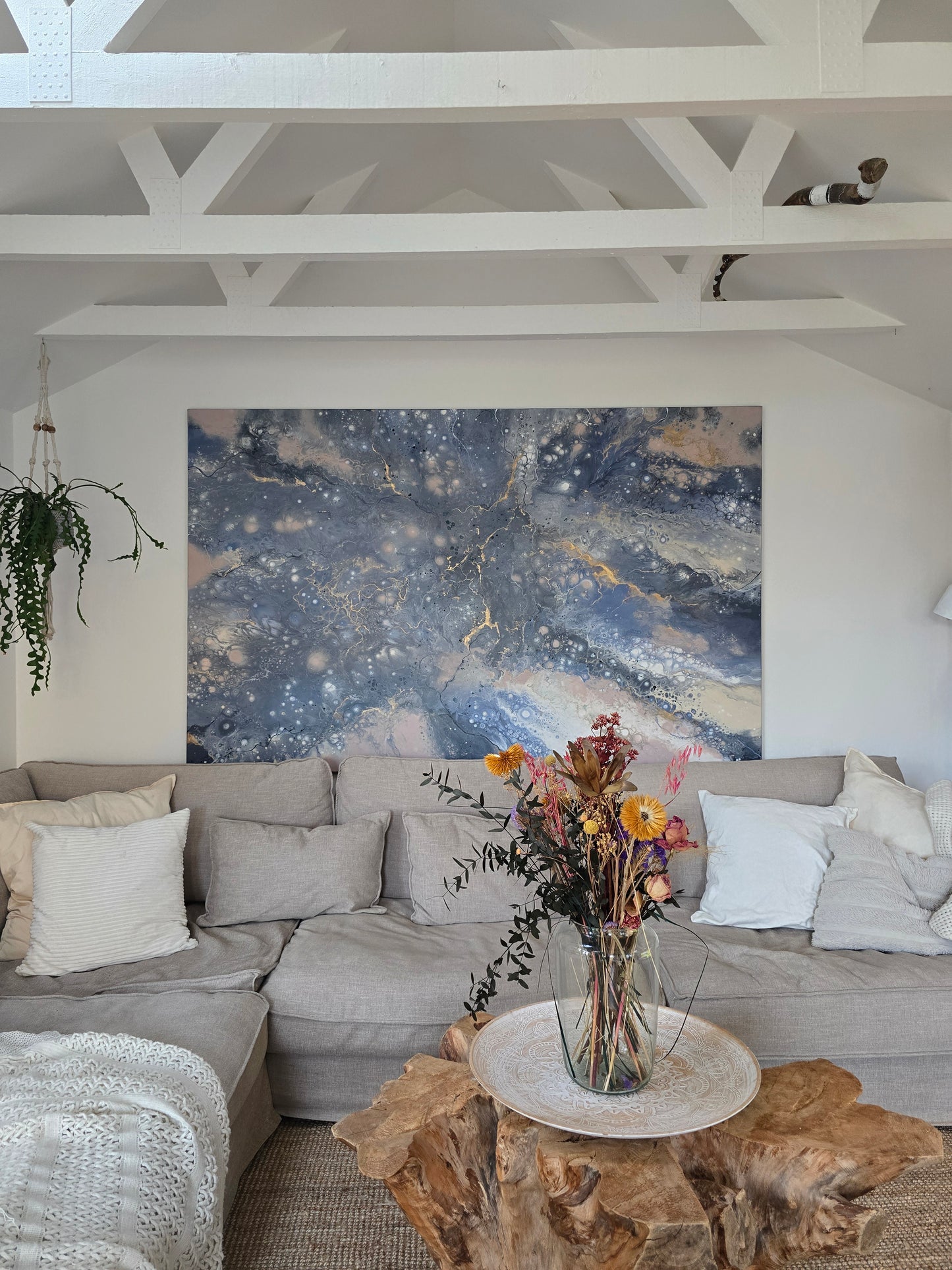 Celestial Drift – Originalt maleri, 140×220 cm
