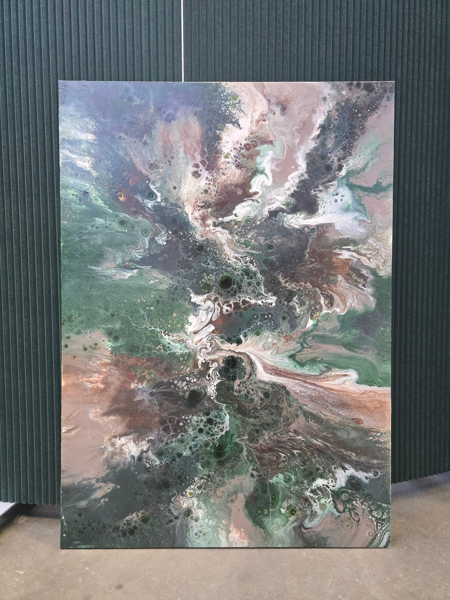 Emerald Storm – Originalt maleri, 100×140 cm